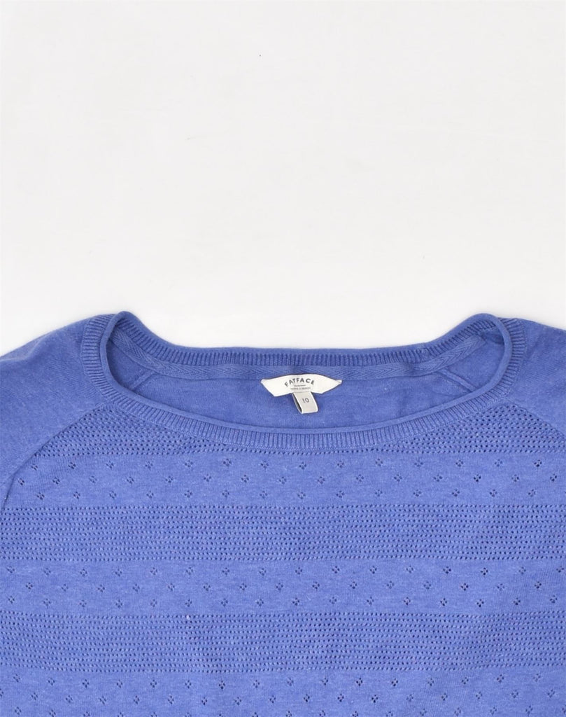 FAT FACE Womens Boat Neck Jumper Sweater UK 10 Small  Blue Cotton | Vintage Fat Face | Thrift | Second-Hand Fat Face | Used Clothing | Messina Hembry 