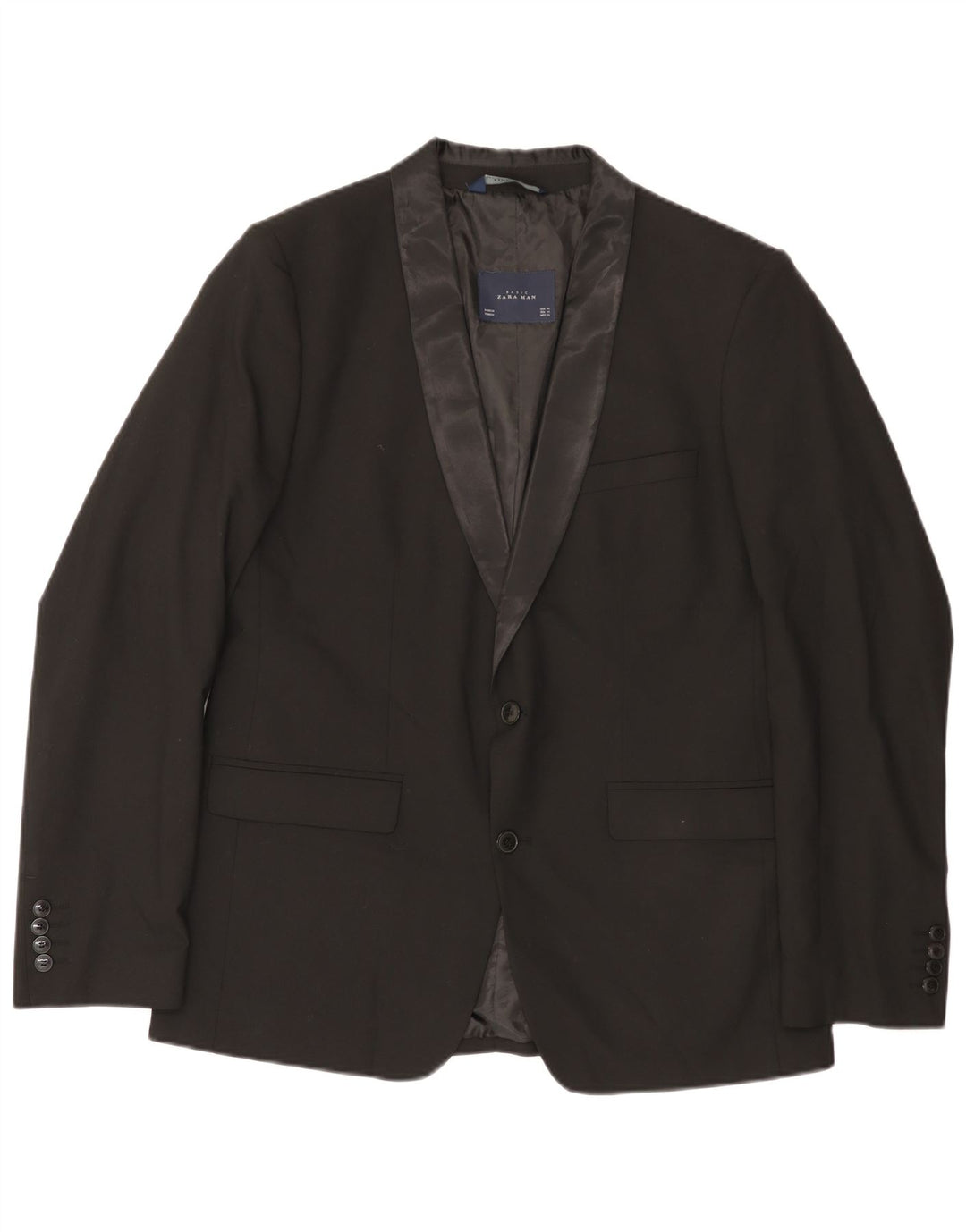 Zara Mens 2 Button Blazer Jacket UK 40Large Black