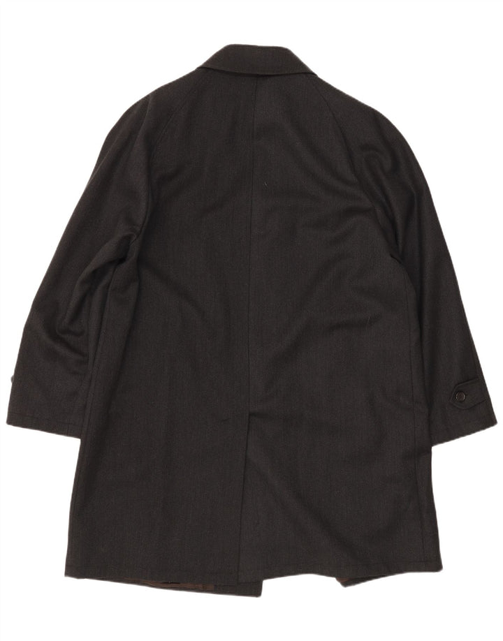 Vintage Mens Overcoat UK 40 Large Black Virgin Wool