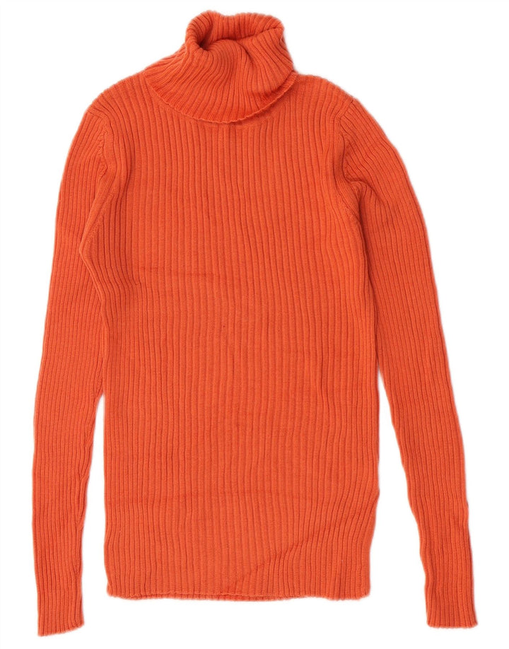Hobbs Womens Roll Neck Jumper Sweater UK 12 Medium Orange Wool