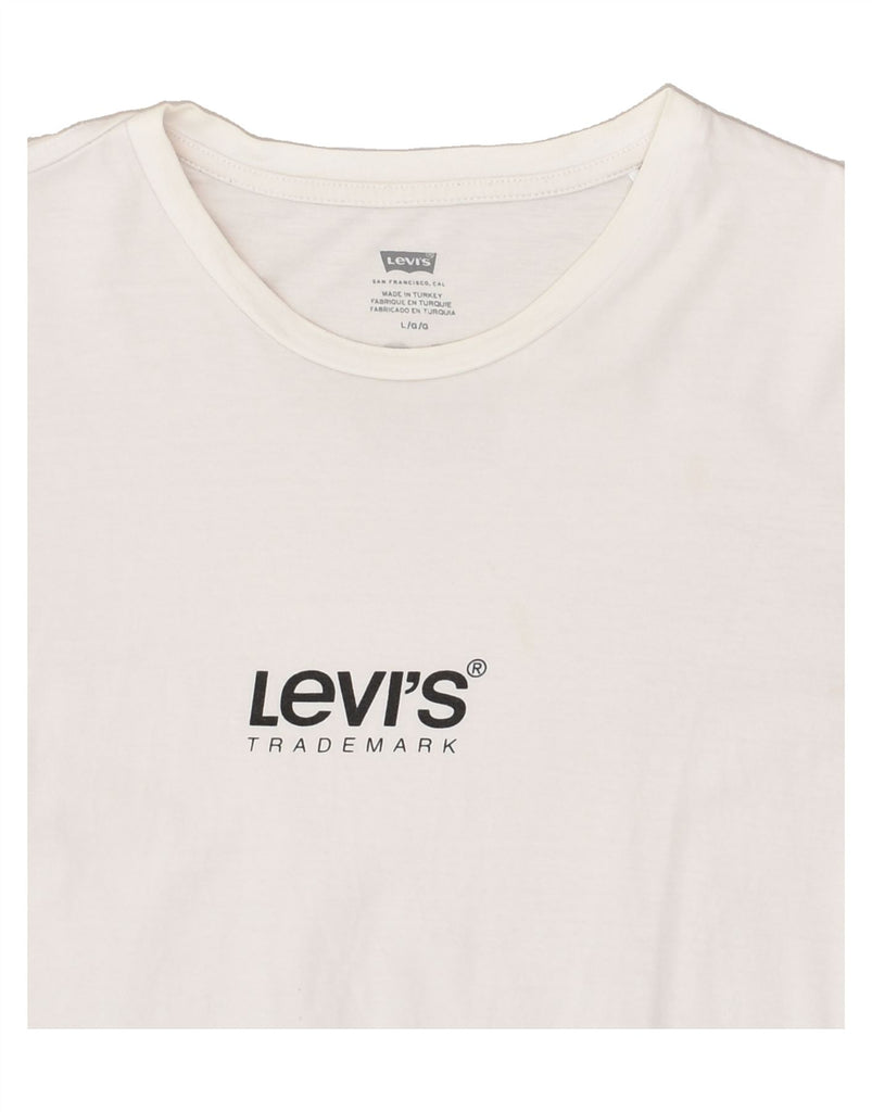 LEVI'S Mens T-Shirt Top Large White Cotton | Vintage Levi's | Thrift | Second-Hand Levi's | Used Clothing | Messina Hembry 