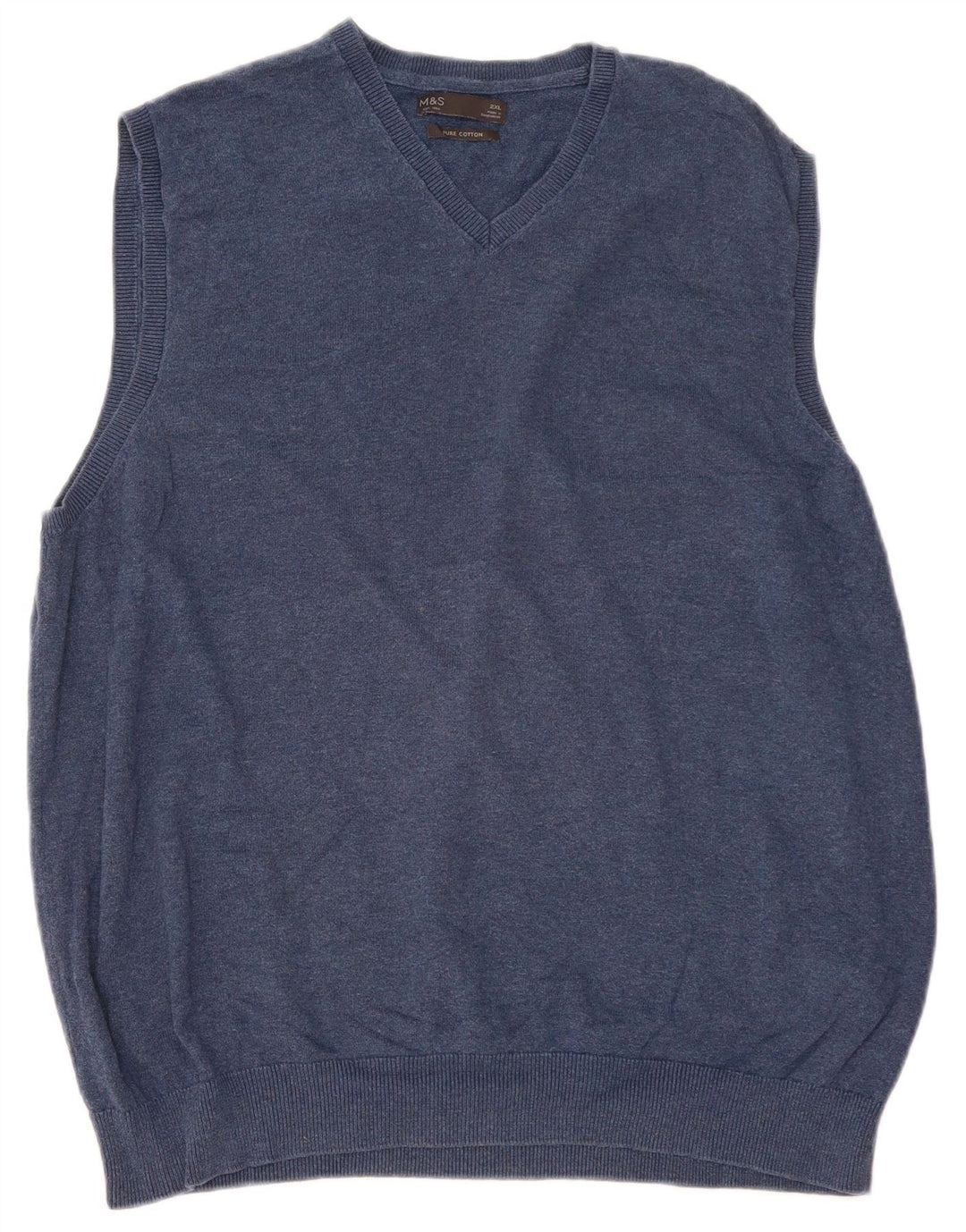 Marks & Spencer Mens Vest Tank Top 2XL Navy Blue Cotton