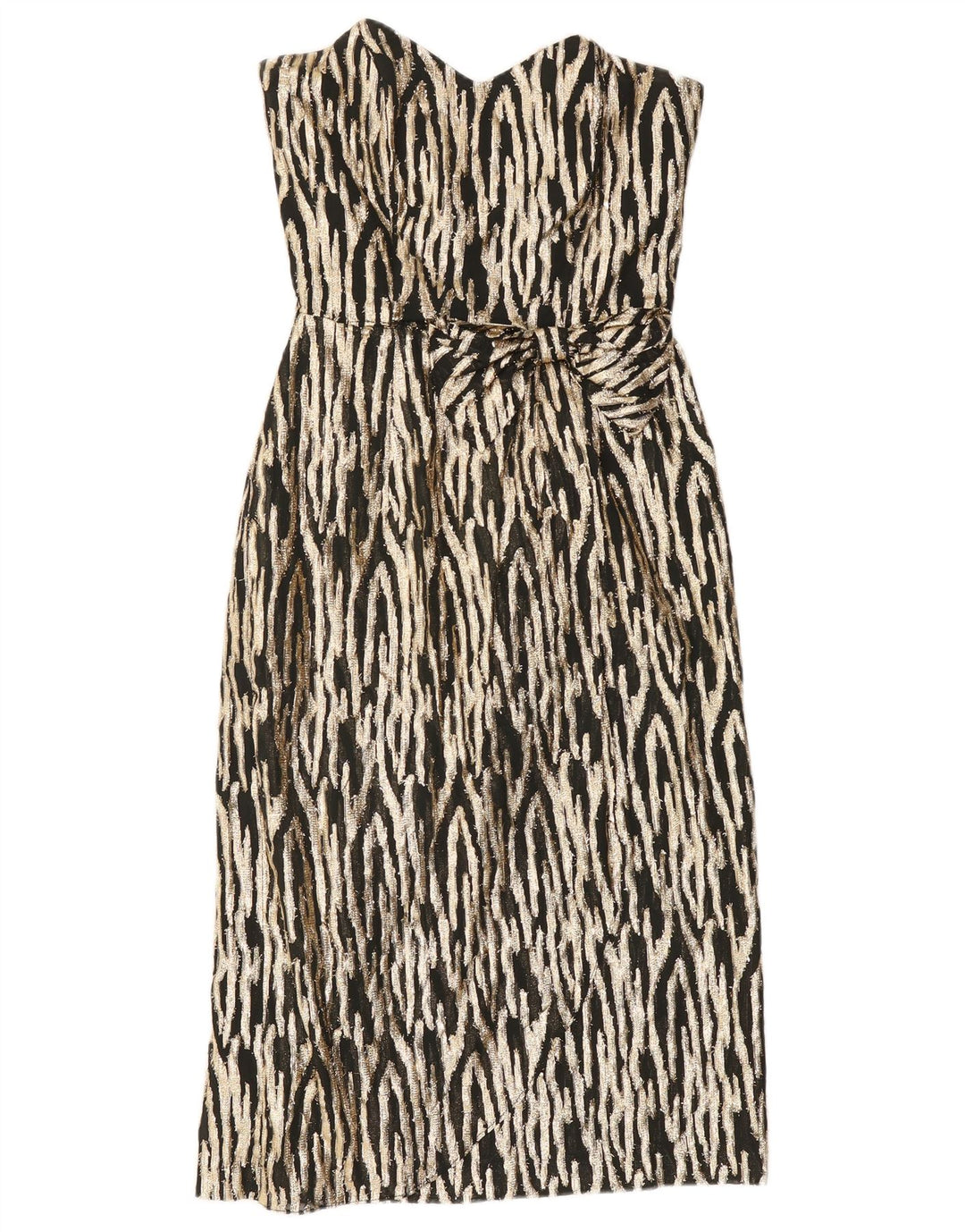 GINA BACCONI Womens Strapless Dress UK 12 Medium Black Animal Print