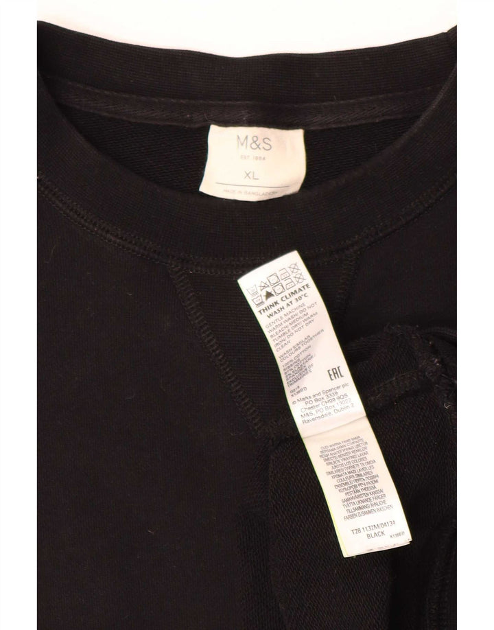 Marks & Spencer Mens Sweatshirt Jumper XL Black Cotton