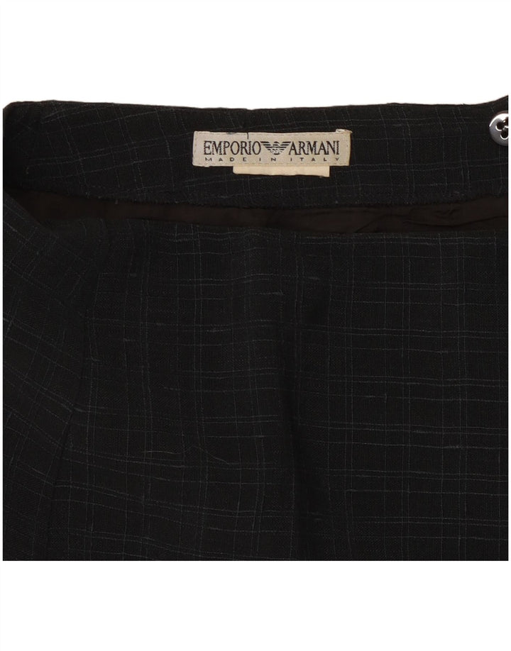 Emporio Armani Womens Mini Skirt W26 Small Black Check Classic