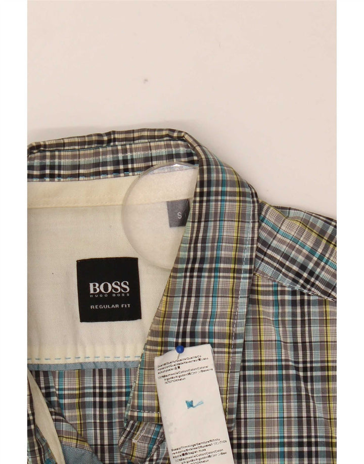 Hugo Boss Mens Shirt Small Multicoloured Check Cotton