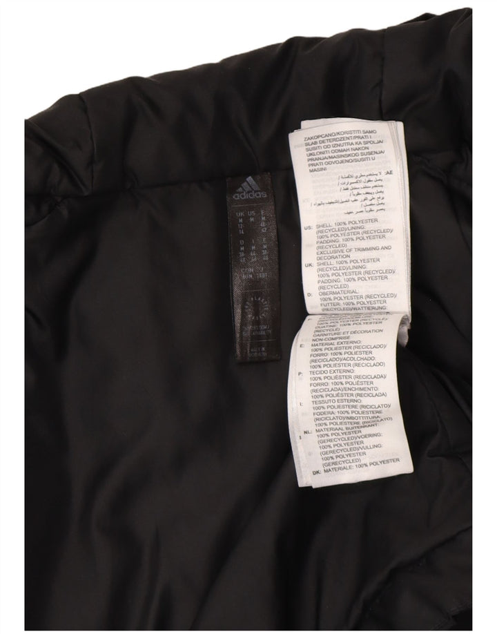 Adidas Womens Hooded Padded Jacket UK 12/14 Medium Black Polyester