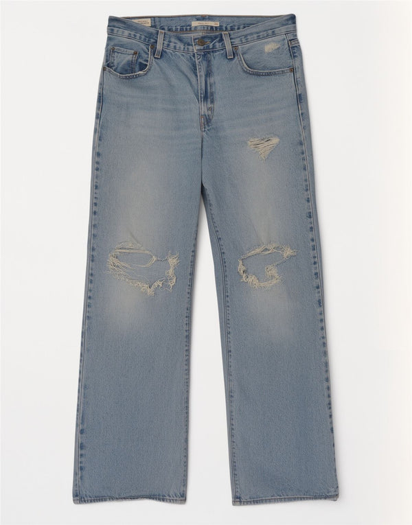 Levi's Womens Distressed Bootcut Jeans W29 L33 Blue Cotton