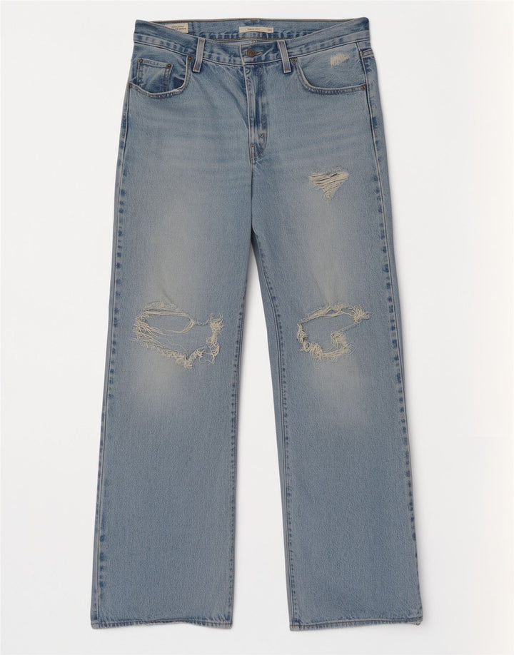 Levi's Womens Distressed Bootcut Jeans W29 L33 Blue Cotton