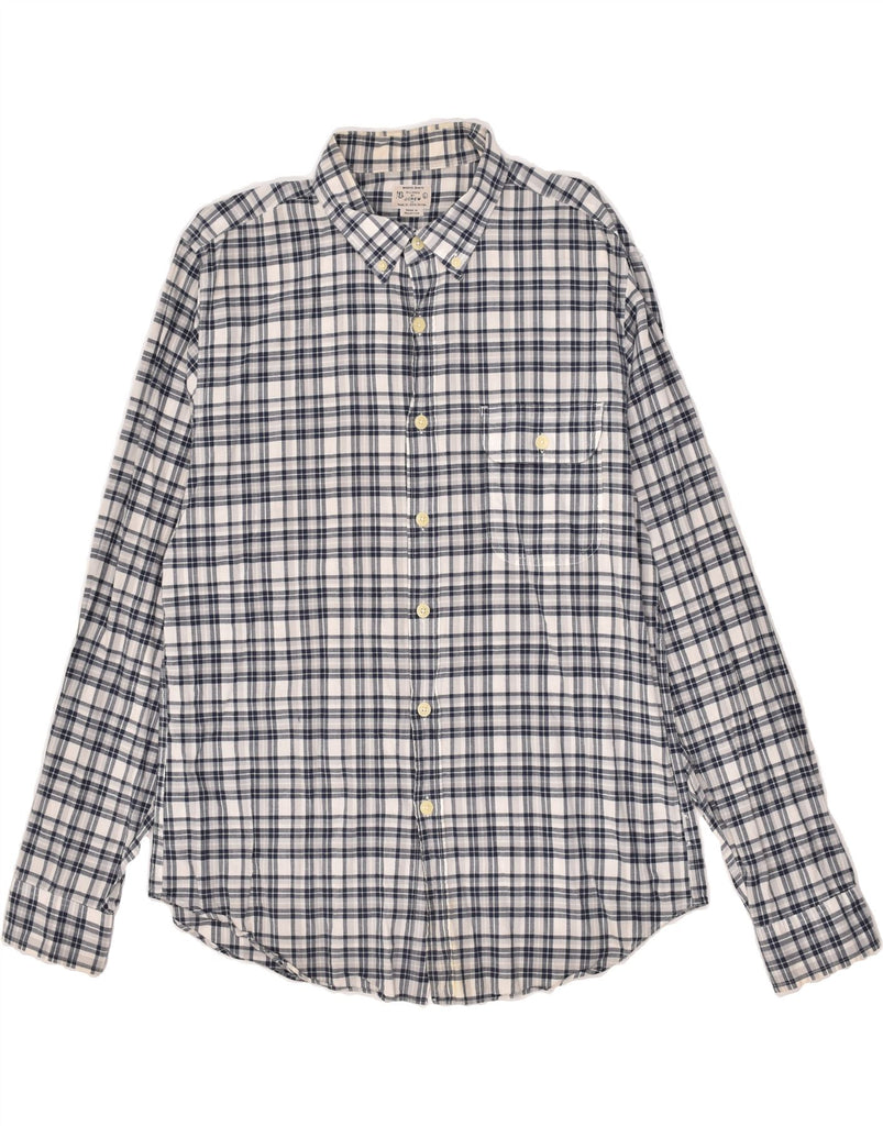 J. CREW Mens Tailored Shirt Large Grey Check Cotton | Vintage J. Crew | Thrift | Second-Hand J. Crew | Used Clothing | Messina Hembry 