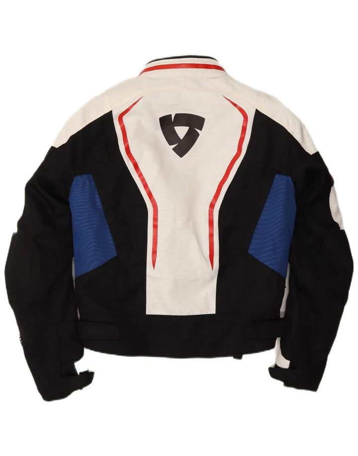 REV'IT Mens Biker Jacket UK 36 Small Off White Colourblock Motorcycle