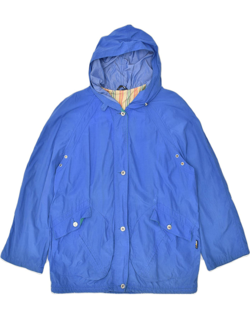 GEO SPIRIT Womens Hooded Utility Jacket IT 46 Large Blue | Vintage | Thrift | Second-Hand | Used Clothing | Messina Hembry 