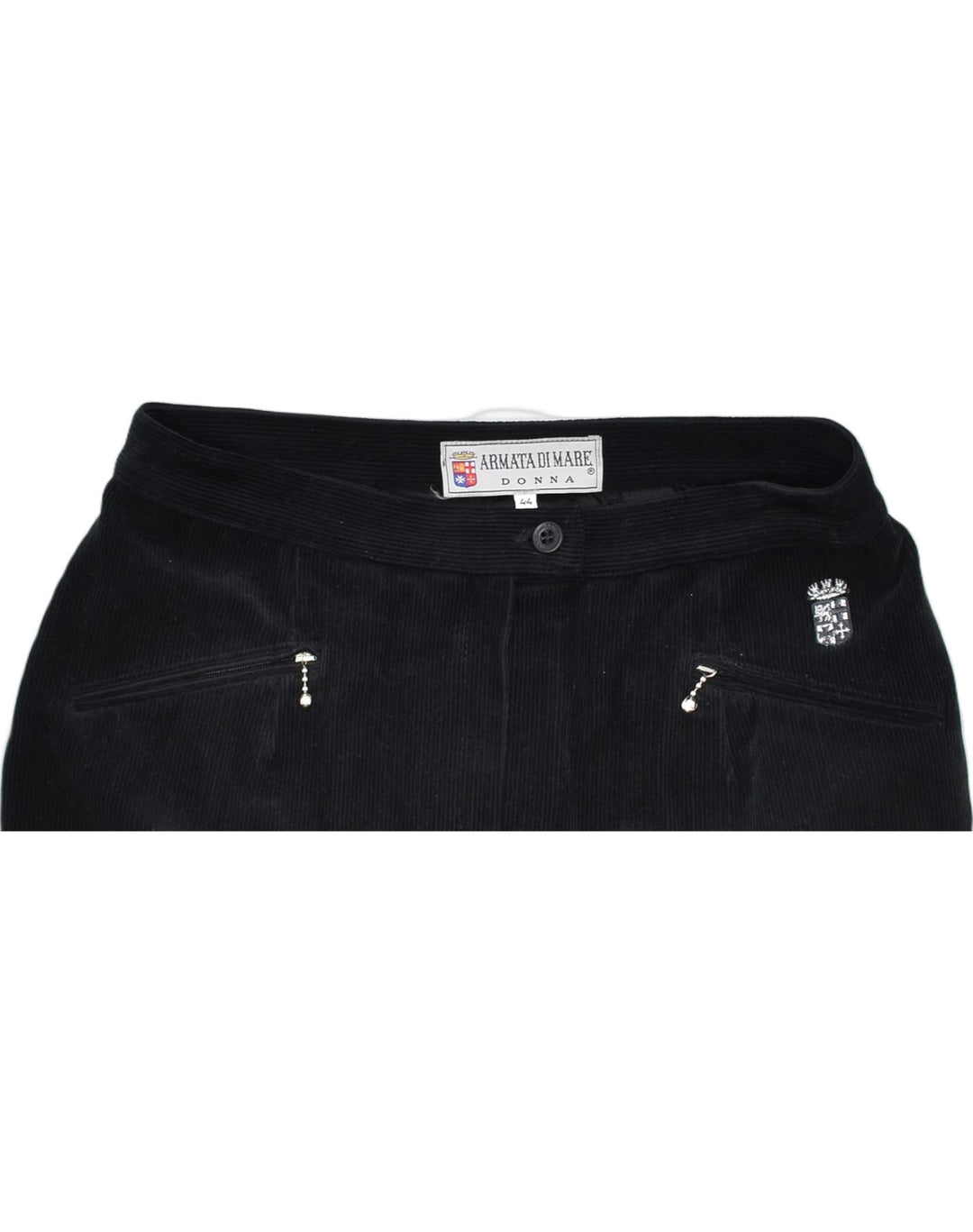 VINTAGE Womens Corduroy Skirt IT 44 Medium W28 Black Cotton | Vintage | Thrift | Second-Hand | Used Clothing | Messina Hembry 