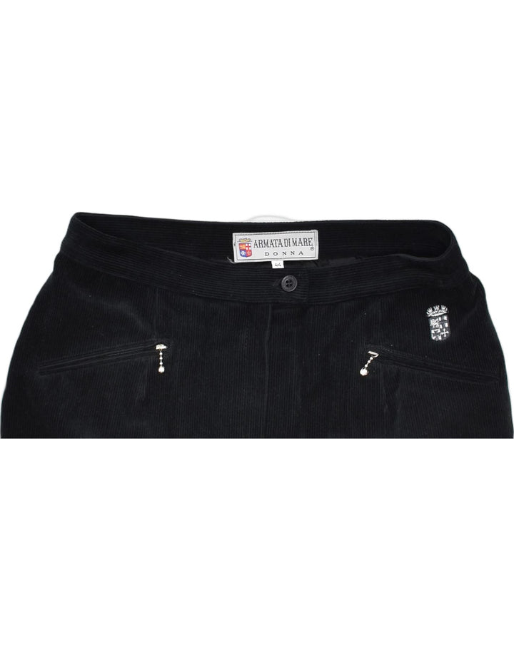 VINTAGE Womens Corduroy Skirt IT 44 Medium W28 Black Cotton | Vintage | Thrift | Second-Hand | Used Clothing | Messina Hembry 