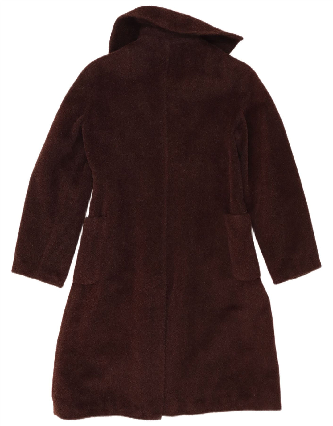Vintage Womens Faux Fur Overcoat EU 40 Medium Brown