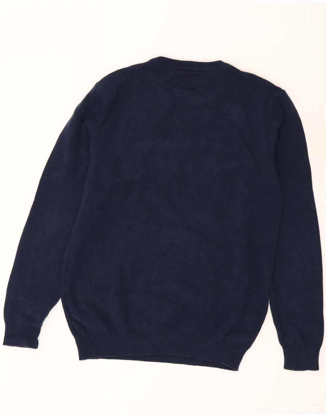 Guess Mens Graphic Crew Neck Jumper Sweater Medium Navy Blue Cotton