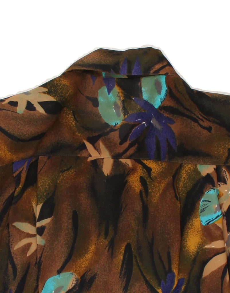 YESSICA Womens Short Sleeve Shirt IT 42 Medium Brown Floral Polyester | Vintage Yessica | Thrift | Second-Hand Yessica | Used Clothing | Messina Hembry 