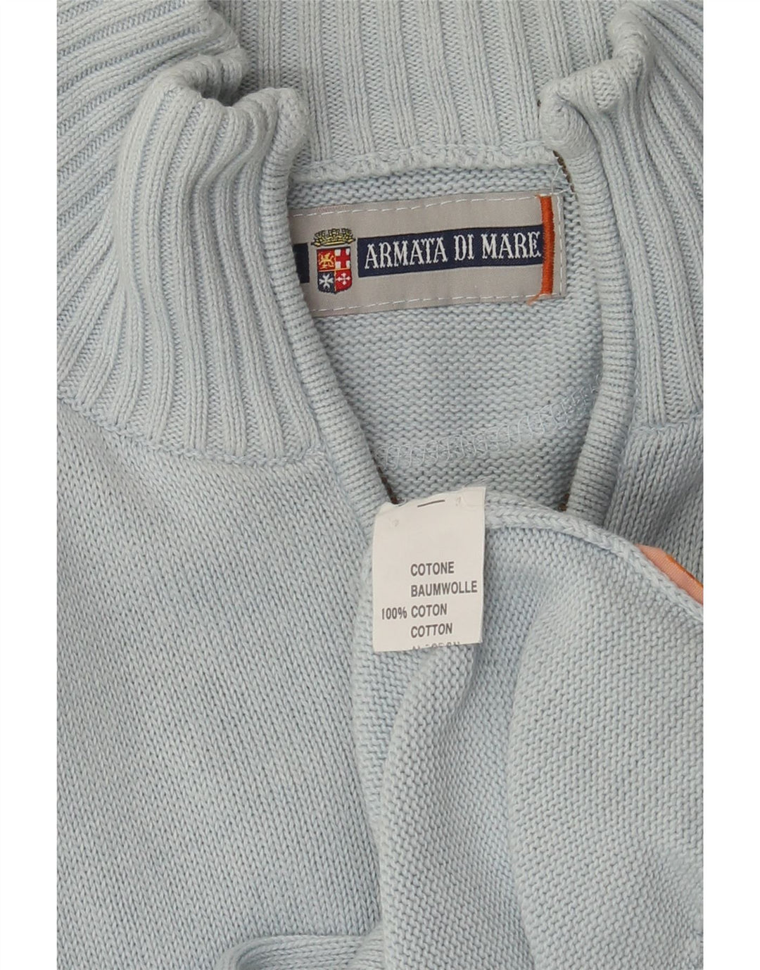 ARMATA DI MARE Mens Cardigan Sweater Medium Blue Cotton