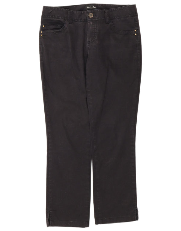 Massimo Dutti Womens Straight Casual Trousers EU 38 Small W28 L27 Black