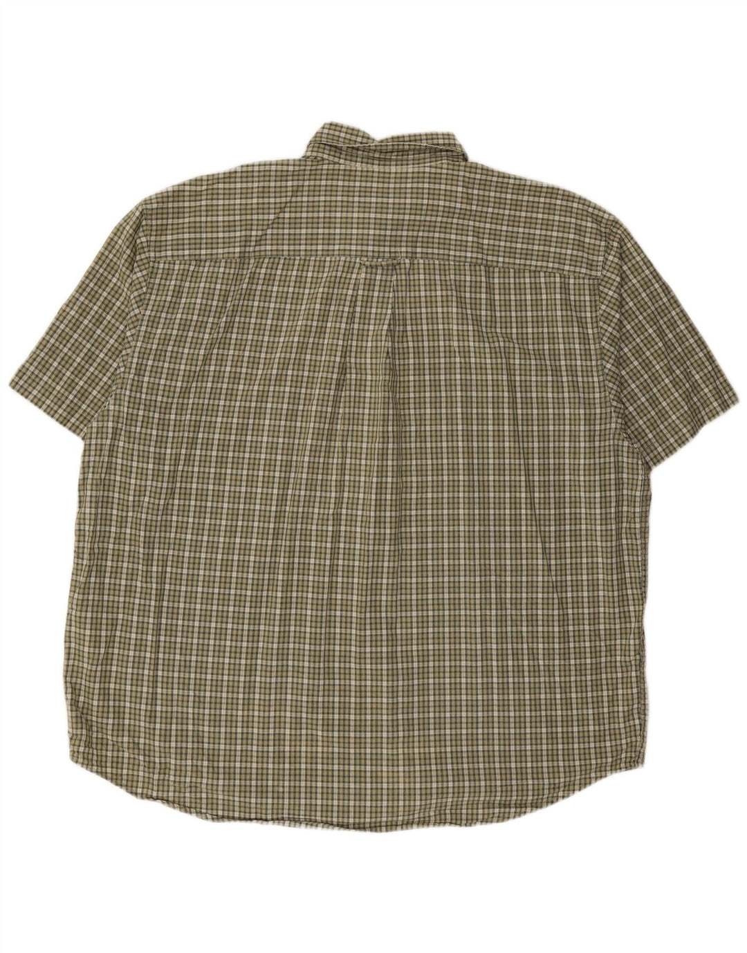 EDDIE BAUER Mens Short Sleeve Shirt 2XL Khaki Check Cotton