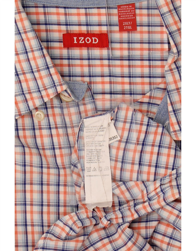 IZOD Mens Shirt 2XL Red Check Cotton Vintage Izod and Second-Hand Izod from Messina Hembry 