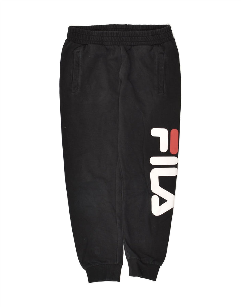 FILA Boys Graphic Tracksuit Trousers Joggers 5-6 Years Black Cotton | Vintage Fila | Thrift | Second-Hand Fila | Used Clothing | Messina Hembry 