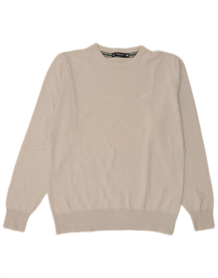 North Sails Womens Crew Neck Jumper Sweater UK 14 Medium Grey Cotton
