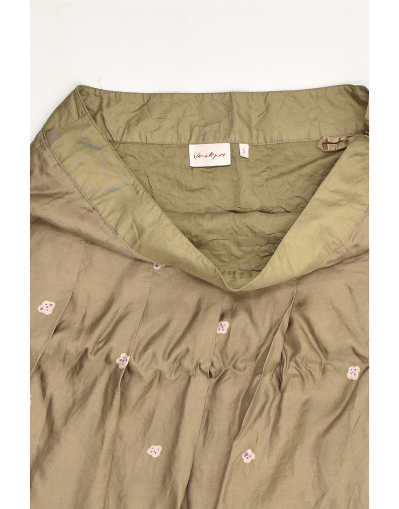 JACKPOT Womens A-Line Skirt US 3 Small W30 Khaki Colourblock | Vintage Jackpot | Thrift | Second-Hand Jackpot | Used Clothing | Messina Hembry 