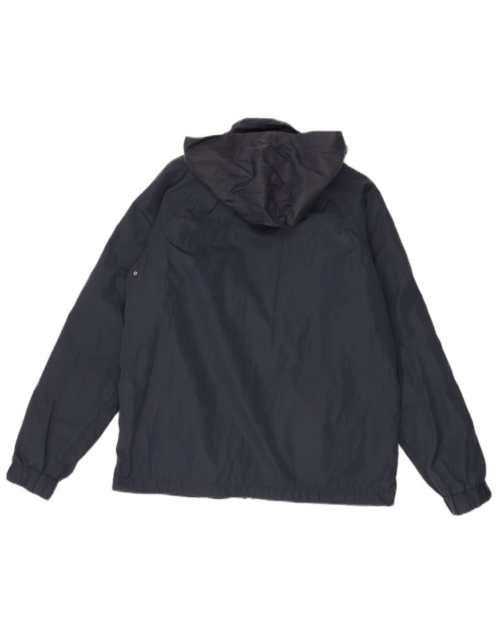 Gant Womens Hooded Rain Jacket UK 14 Medium Navy Blue Polyamide