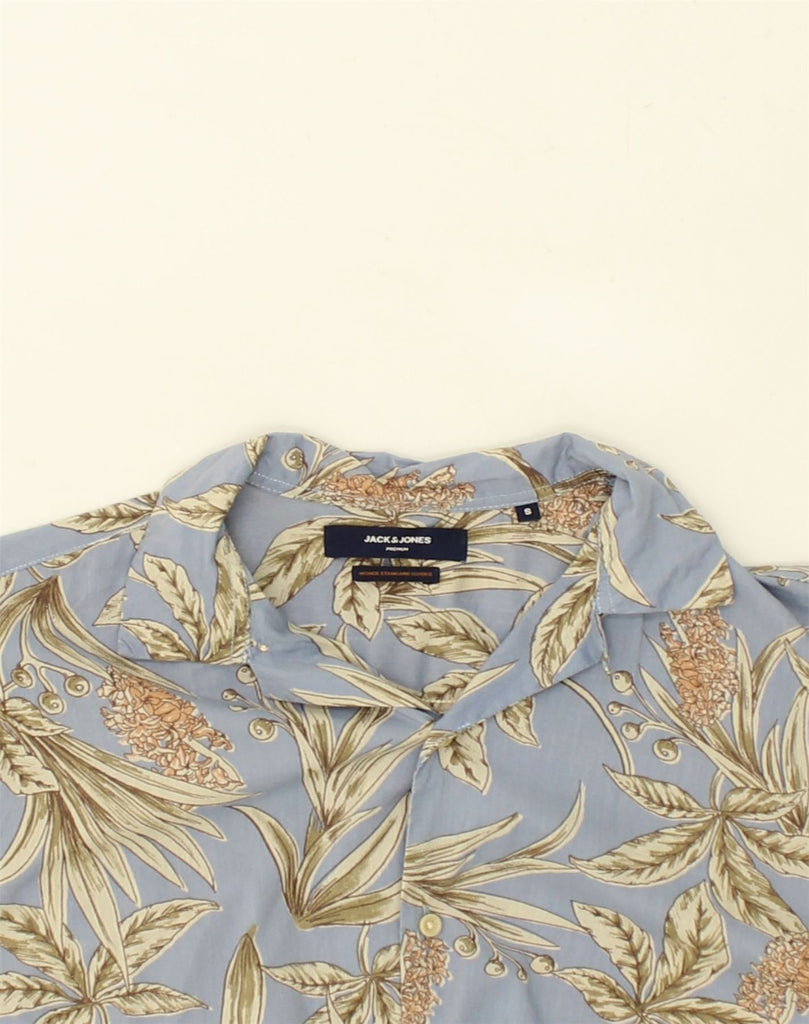 JACK & JONES Mens Short Sleeve Shirt Small Grey Floral Cotton | Vintage Jack & Jones | Thrift | Second-Hand Jack & Jones | Used Clothing | Messina Hembry 