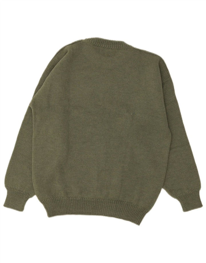 Vintage Mens Crew Neck Jumper Sweater IT 50 Medium Green