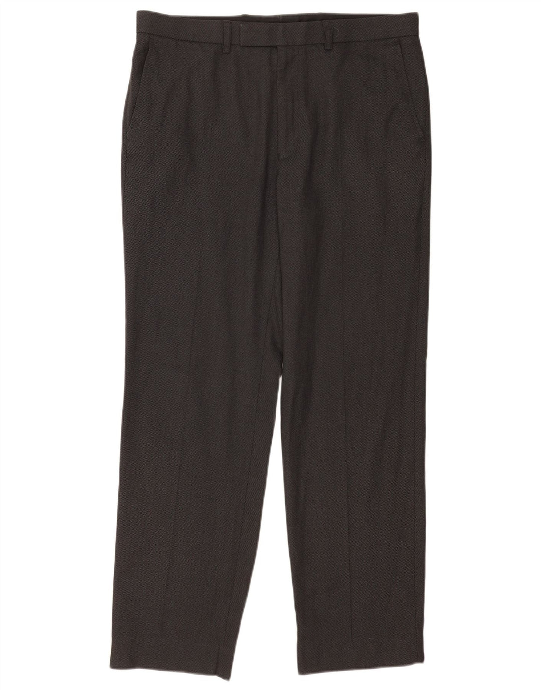 Marks & Spencer Mens Straight Suit Trousers W34 L31 Grey Polyester