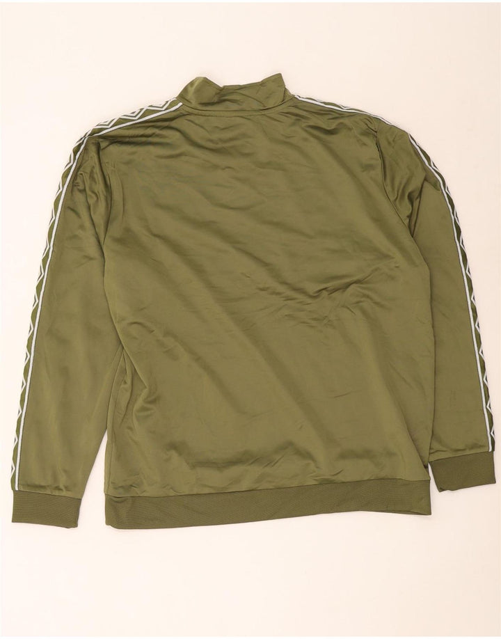 Umbro Mens Graphic Zip Neck Sweatshirt Jumper XL Green Polyester