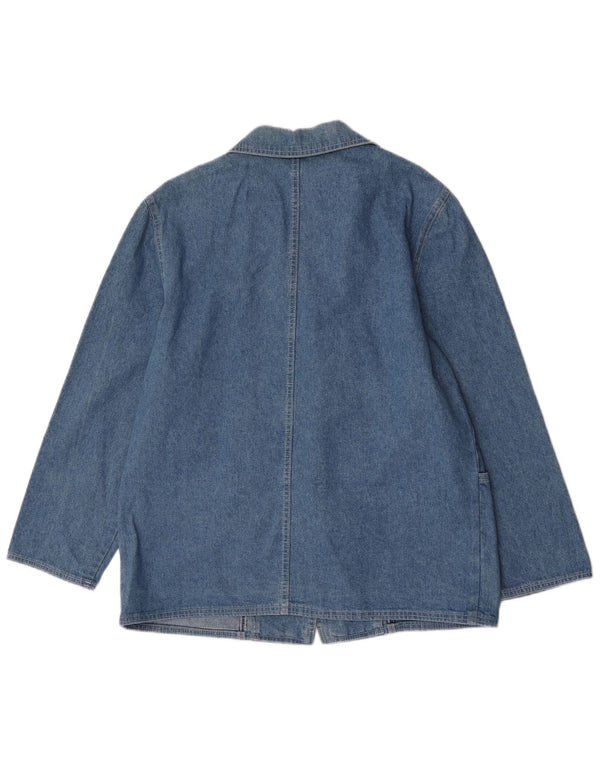 Vintage Womens 1 Button Denim Blazer Jacket UK 16 Large Blue