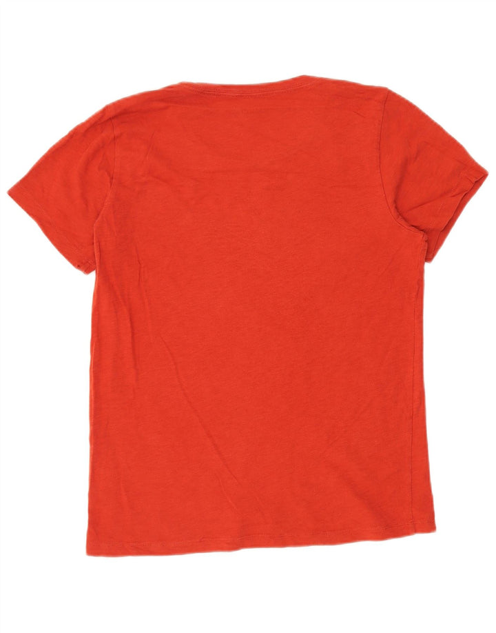 J. CREW Womens Graphic T-Shirt Top UK 14 Medium Red Cotton