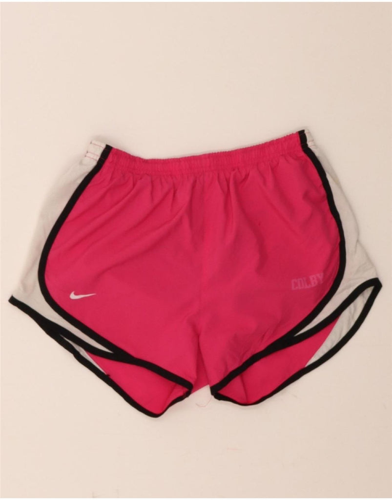 NIKE Womens Dri Fit Sport Shorts UK 8 Small  Pink Colourblock Polyester Vintage Nike and Second-Hand Nike from Messina Hembry 