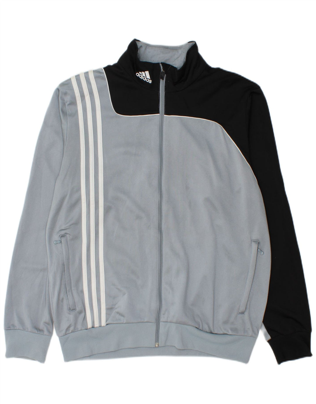 Adidas Mens Tracksuit Top Jacket UK 40/42 Medium Grey Colourblock Polyester