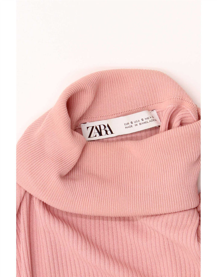 Zara Womens Top Long Sleeve UK 8 Small Pink
