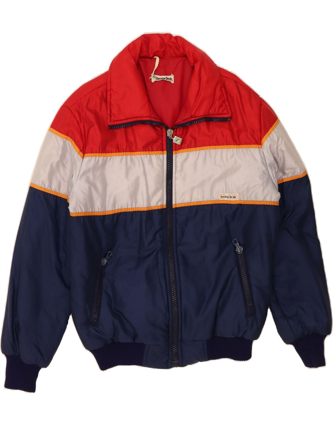 VINTAGE Mens Padded Jacket UK 40 Large Multicoloured Colourblock Polyamide