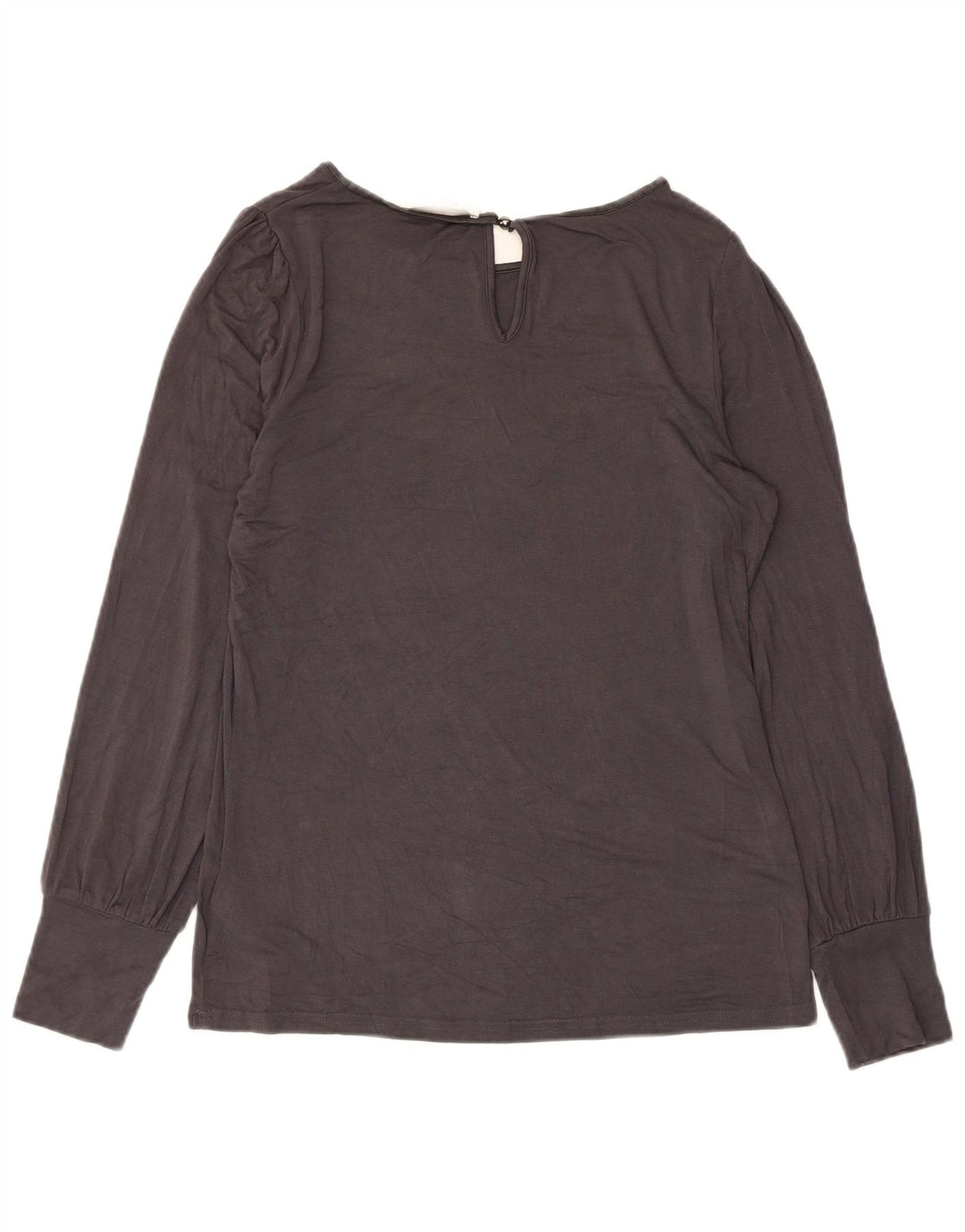Oasis Womens Long Sleeve Blouse Top UK 10 Small Grey Viscose