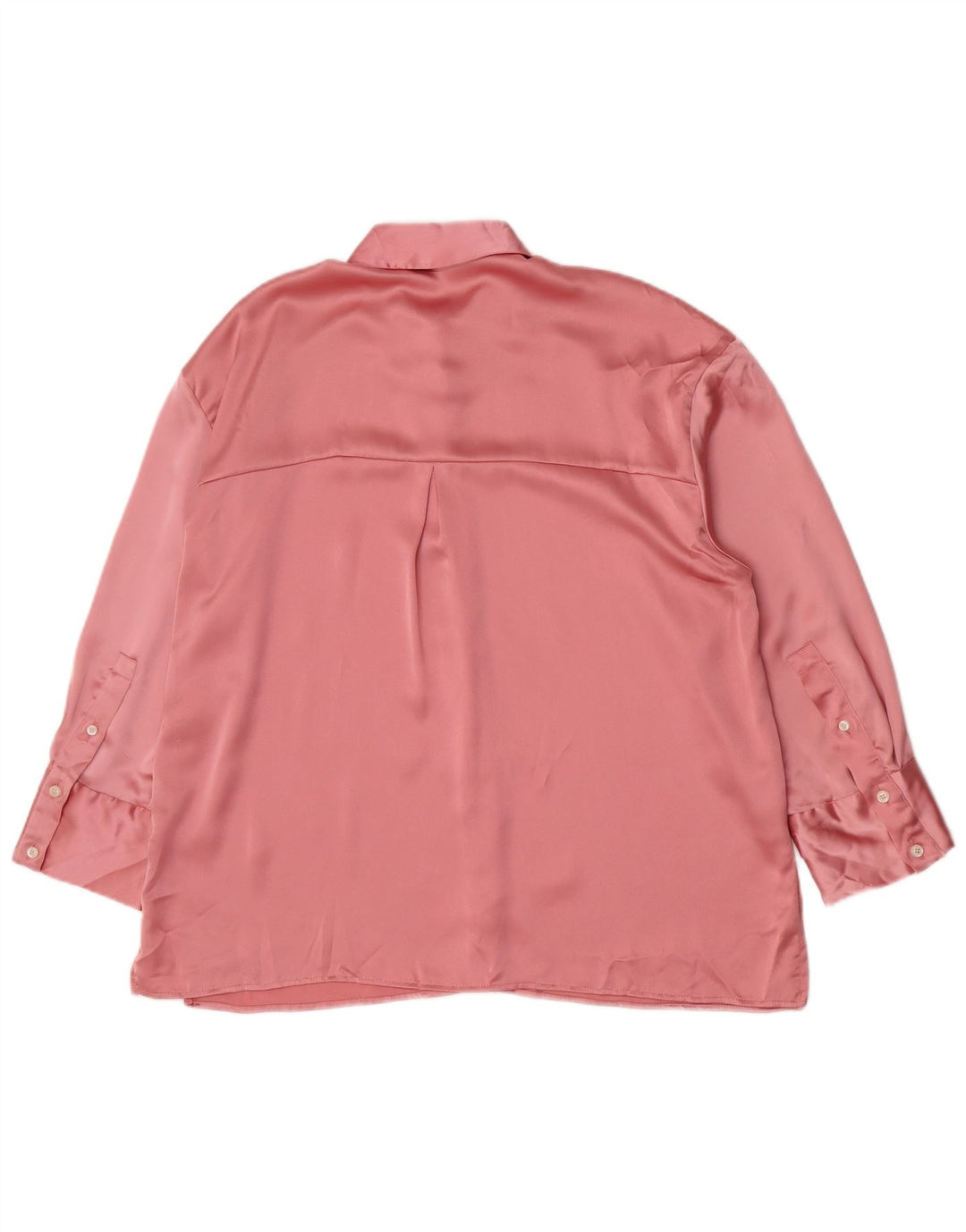 Zara Womens Oversized Shirt Blouse UK 14 Medium Pink Polyester