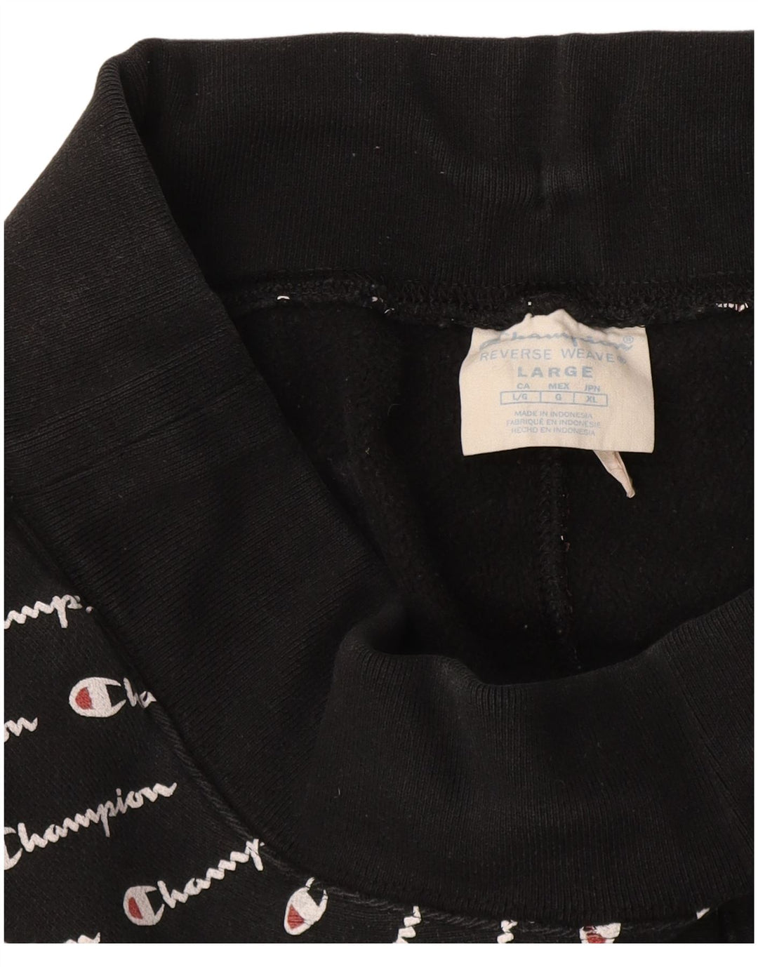 Champion Mens Reverse Weave Graphic Tracksuit Trousers Joggers Large  Black