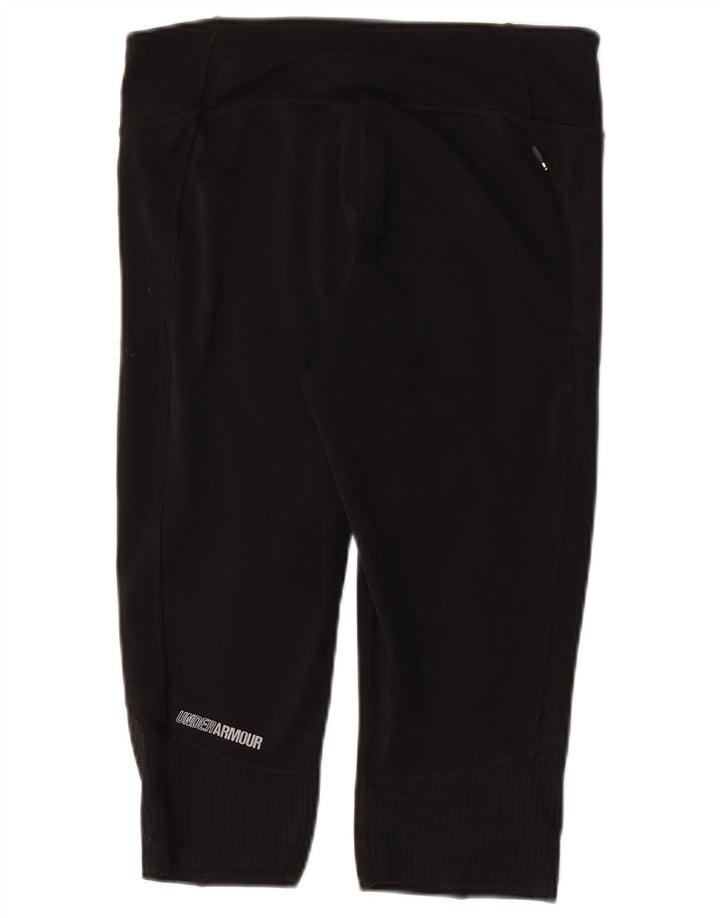 Under Armour Womens Graphic Capri Leggings UK 14 Large Black Polyester