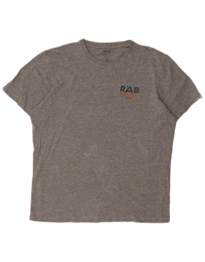 Rab Mens Graphic T-Shirt Top Medium Grey Flecked Cotton