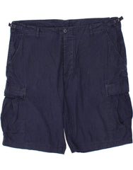 BRANDIT Mens Cargo Shorts 4XL W48  Navy Blue Check Cotton