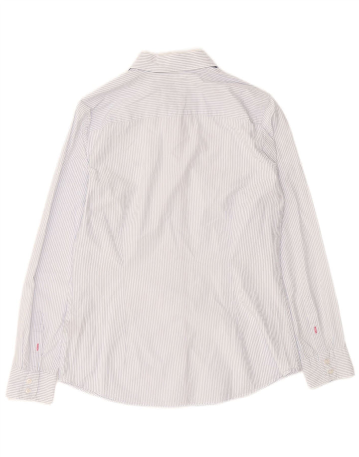 CREW CLOTHING Womens Classic Fit Shirt UK 10 Small Blue Striped Cotton