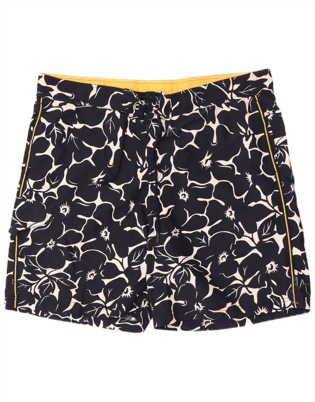 Nautica Mens Swimming Shorts XL Navy Blue Floral Polyester
