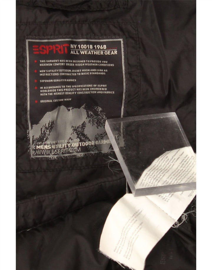 ESPRIT Mens Padded Gilet UK 38 Medium Black Nylon