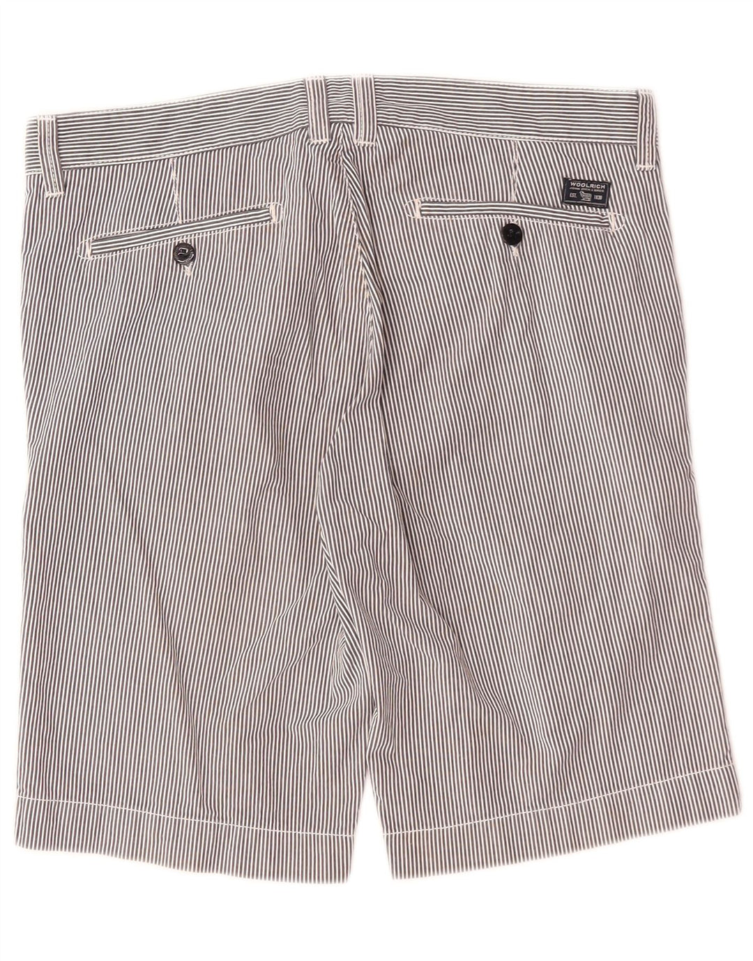 Woolrich Mens Chino Shorts W33 Medium Navy Blue Pinstripe Cotton