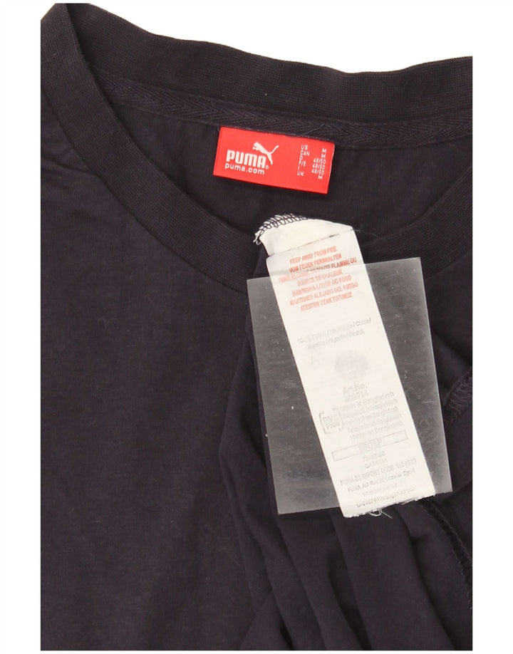 Puma Mens T-Shirt Top Medium Navy Blue Cotton